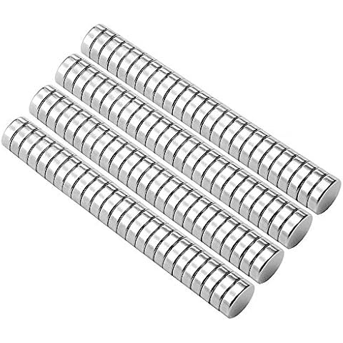Small Neodymium Strong Magnets, Multi-Use Refrigerator Magnets, Tiny Round Disc Magnet, Whiteboard Magnets 5mm Dia. x 1mm Thick for Arts, Crafts, Hobbies, Home and Office, Silver, 100Pcs Cover