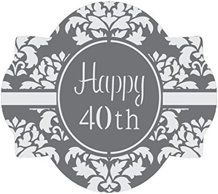 Large Damask Birthday Prettier Plaques Cookie Stencil by Julia