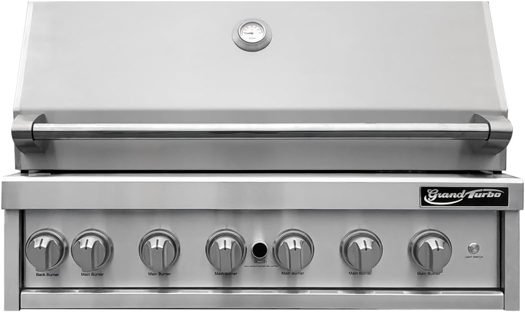 Grand Turbo 40-inch 6-Burner Built-in BBQ Gas Grill - Propane