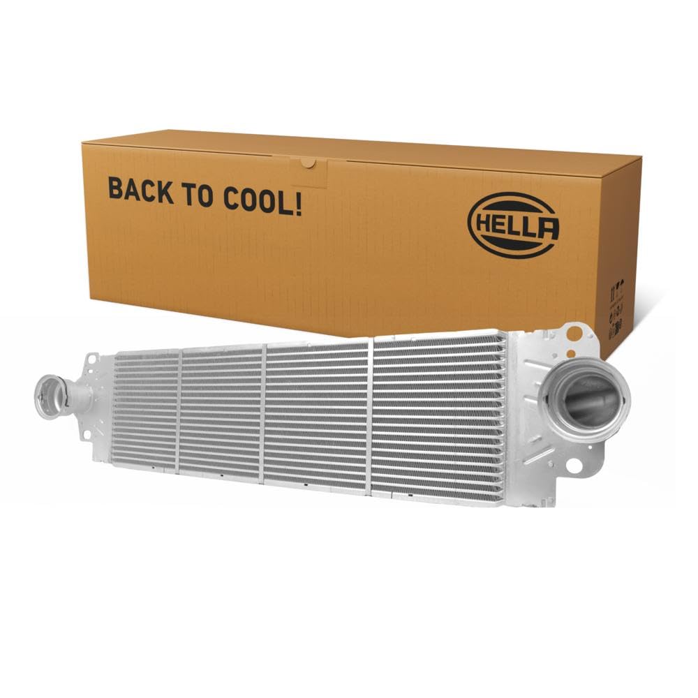 HELLA 8ML 366 340-751 Ladeluftkühler - Kühlrippen gelötet - Aluminium-Aluminium