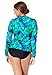 Swimsuits For All Chlorine Resistant Zip Up Swim Shirt Set - Palmtastic Green, Black