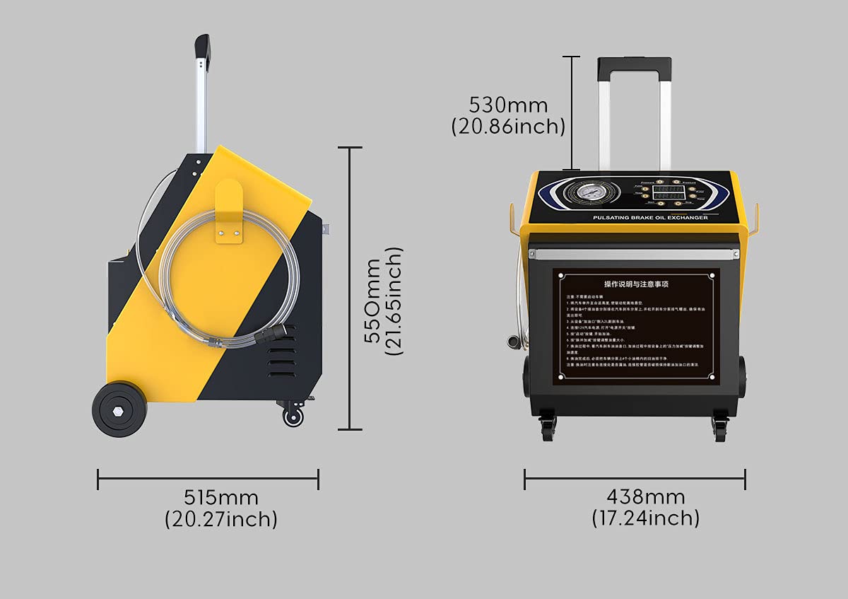 Pulsating Brake Oil Exchanger&Clutch Bleeder,AST618 4-Wheels Brake Oil Exchanger,4-Clutch Slave Cylinders Brake System Tools With 17PCS Brake Bleeder Adapter,Adjustable Pulse Unit Oil Change For DC12V