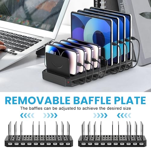 Station de charge USB 60W à ports multiples et séparateurs modulaires - 3