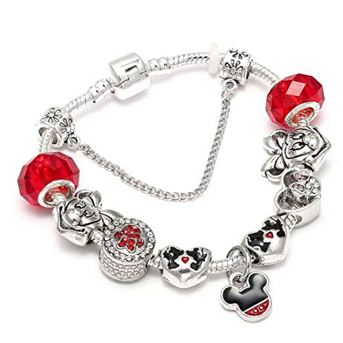 Cartoon Mouse Theme Charms Bracelet, Pandora Compatible DIY Jewelry