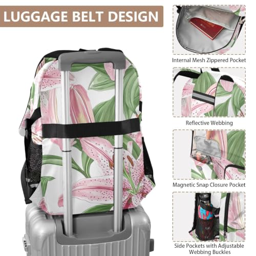 Mochila escolar rosa para portátil que alivia el peso en universidad y viajes largos 4