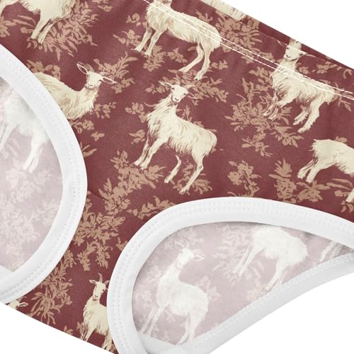 Girls Underwear Soft Cotton Retro Goat Kids Panties in Sizes 2/3t, 4t, 5t, 6 and 84