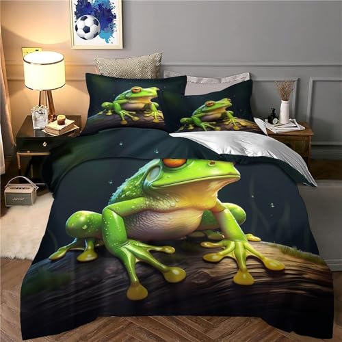 Housse de couette grenouille 3D en microfibre résistante avec fermeture éclair - 6