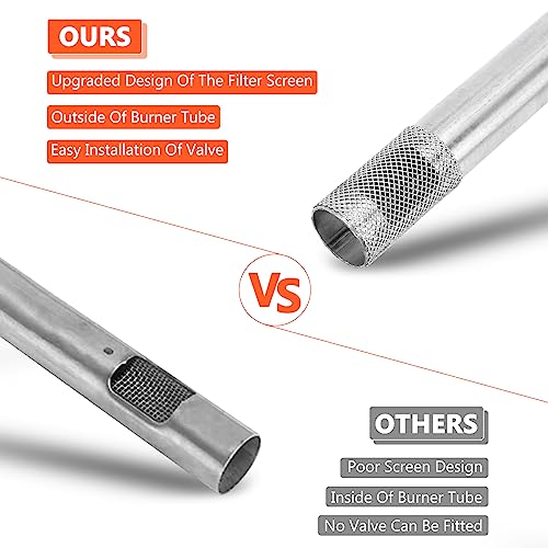 Qulimetal 304 Stainless Steel 60040 Grill Burner Tube For Weber Q1000, Q1200, Q100, Q120, Baby Q, 386001, 386002, 516002, 516001, 50060001, 51060001 Gas Grills, Replacement For 69957/41657, 17 Inch #TOP4