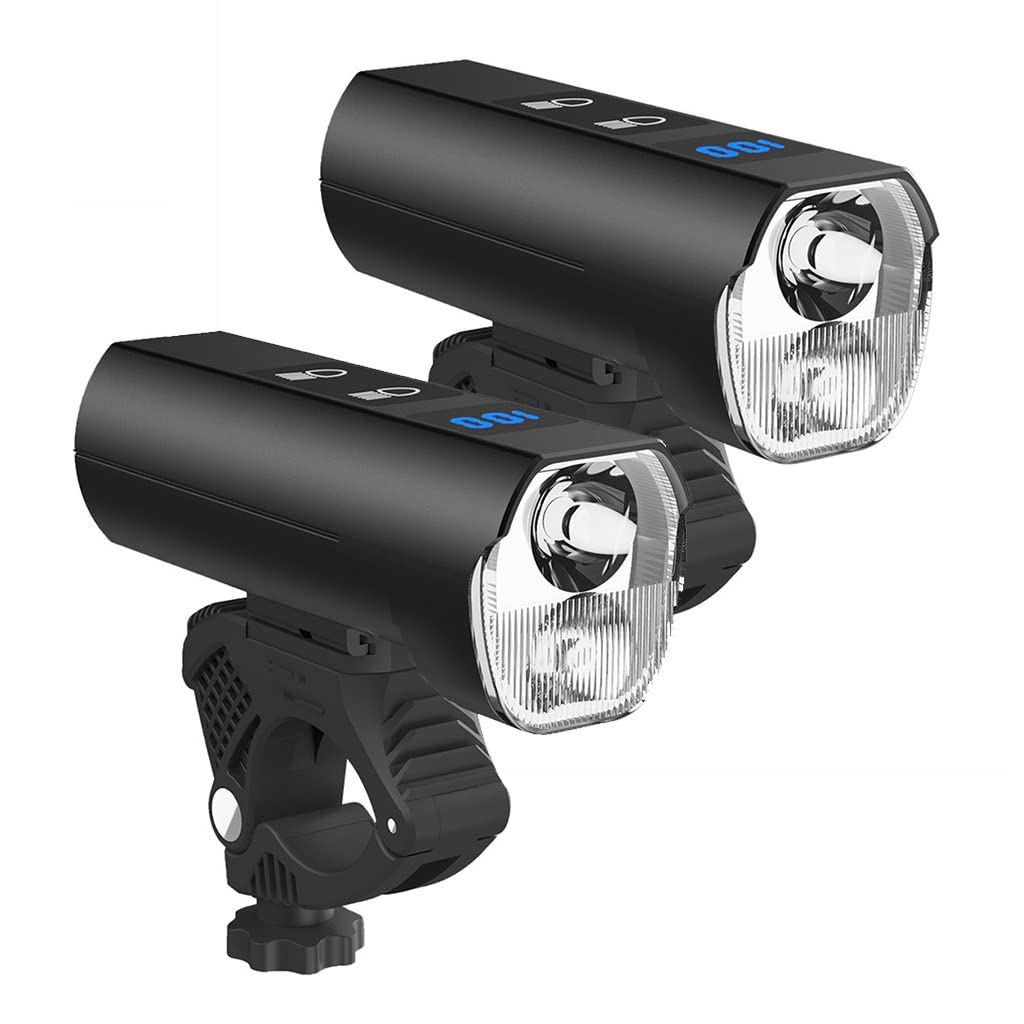 Luce Bici Ricaricabile 2 Pezzi, USB Ricaricabile Faro della Bicicletta, 5 modalità di Illuminazione, Luce Bici Impermeabile per Bambini, Bici da Strada, Mountain Bike