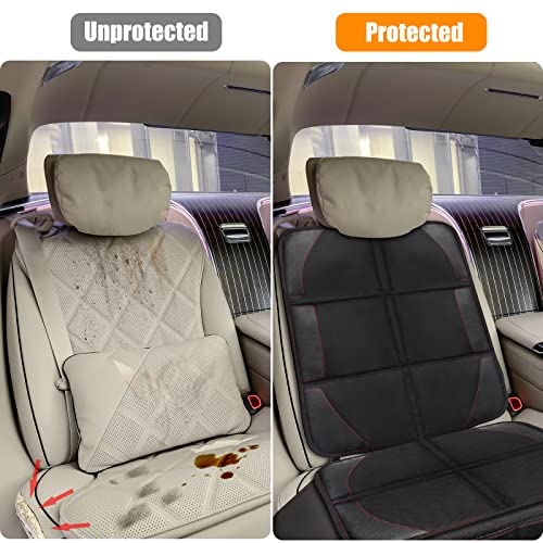 Car Seat Protector, 1 Pack Of Seat Protectors, Thickest Padded 600D Fabric Padding, Waterproof, Durable, Anti Slip Backing, Child Seat Protection, Suitable For Babies, Toddlers, Children（Black 1） #TOP3