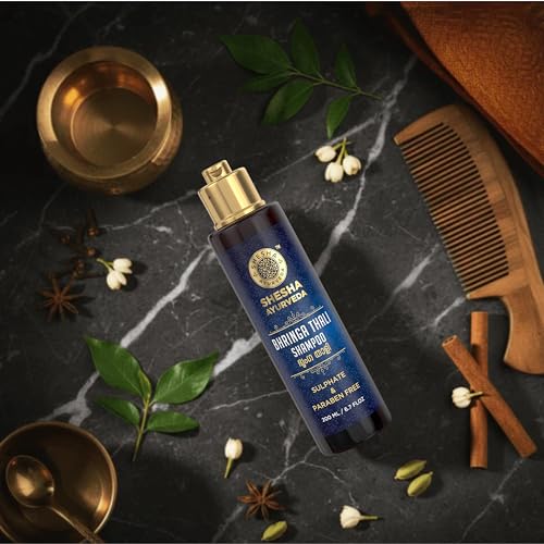 Image of Shesha Ayurveda Bhringa Thali Ayurvedic Shampoo & Conditioner Combo Kit (Sulphate & Paraben Free) 200 ML Each