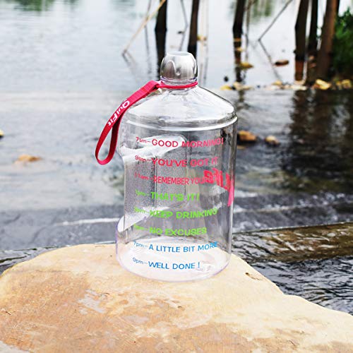 image for BuildLife 1 Gallon Water Bottle Motivational Fitness Workout with Time
