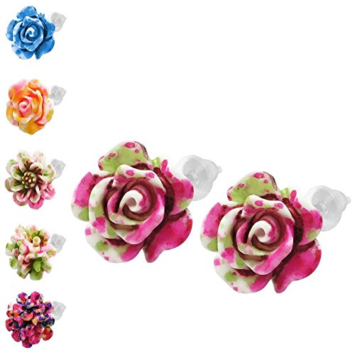 Soul-cats® 1 paio di orecchini di fiori rose fiore...