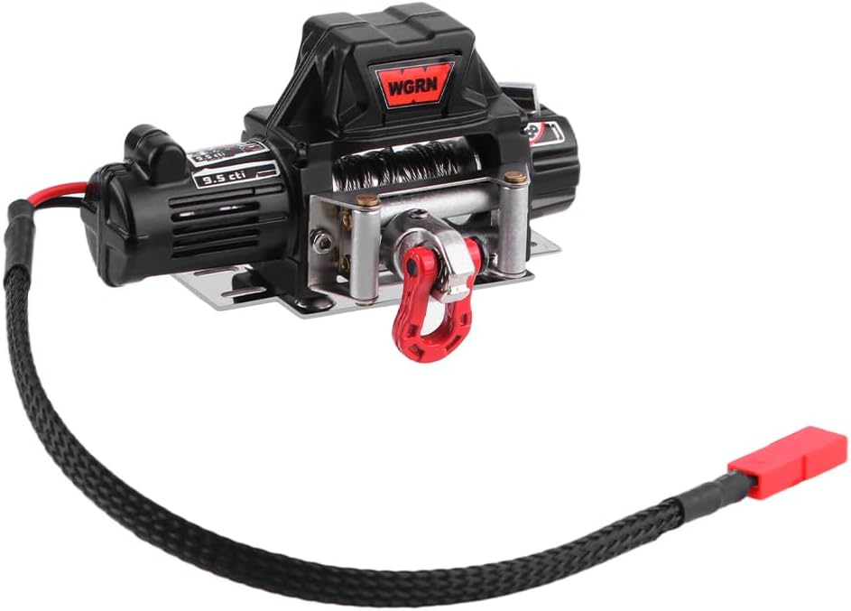 1/10 RC Metal Automatic Winch with Wireless Controller & Receiver, Wireless Remote Control Winch System for Axial SCX10 90046, TRX4, Redcat 1/10 RC Crawler Upgrade Parts