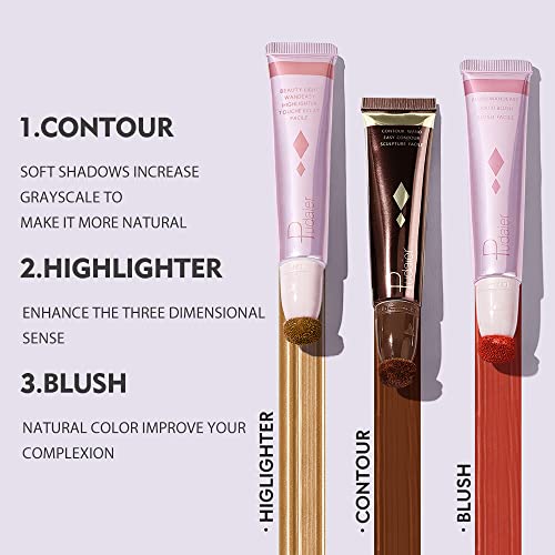 Marine-Forest-Contour-Beauty-Wand-13-Colors-Silky-Cream-Contour-Stick-with-Cushion-Applicator-Face-Highlighter-Bronzer-and-Blush-Makeup-Long-Lasting-Lightweight-and-Blendable-07-Fl-Oz-08