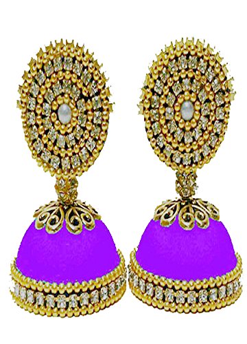 THREAD TRENDS purple color Silk Thread Jhumka earrings