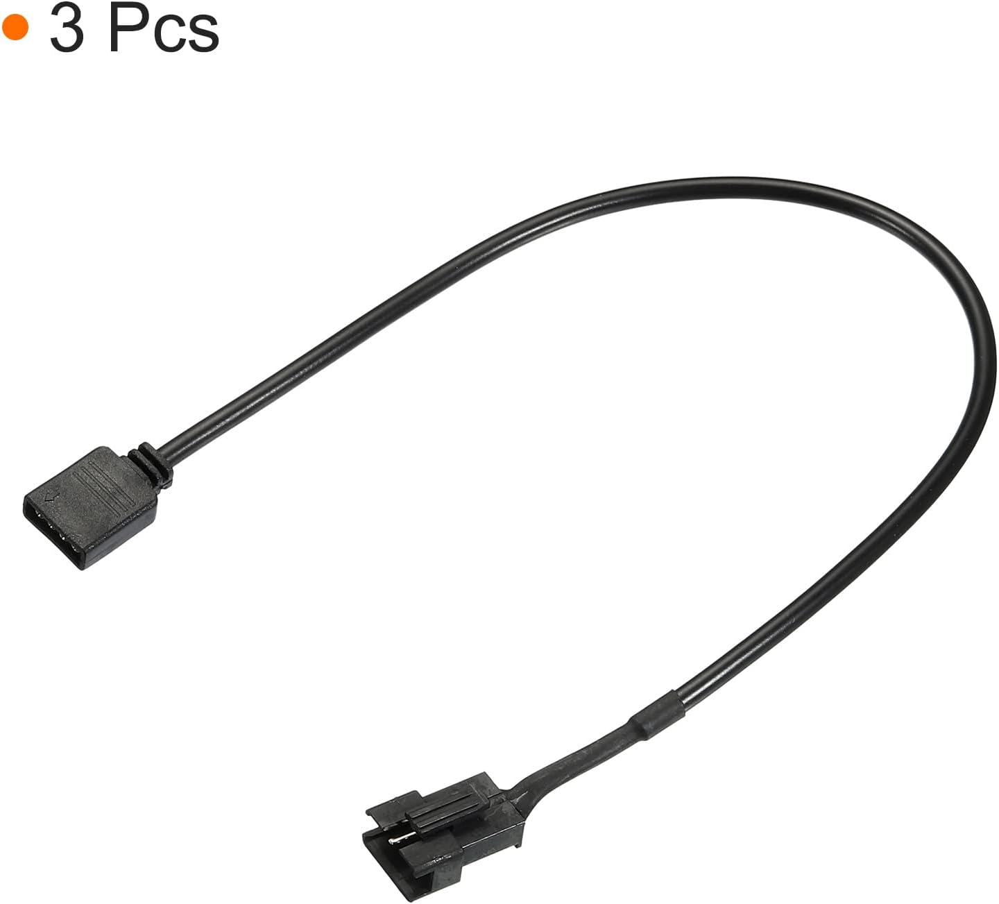 PATIKIL 4 Pin 12V 30cm Long Computer Motherboard Interface to SM4P Male Extension Cable, 3Pack Power Adapter Plastic Metal for RGB Fans LED Strips, Black