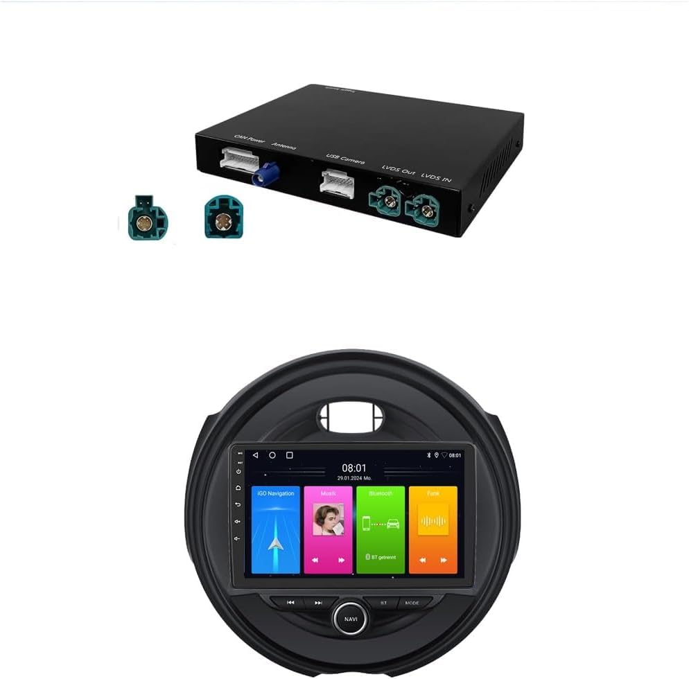 Kit de decodificador inalámbrico Carplay Android Auto Retrofit para BMW Mini R55 R56 R57 R58 R60 R61 F54 F55 F56 Clubman Countryman Cooper John Cooper Soporte Mirrorlink, Siri, control original