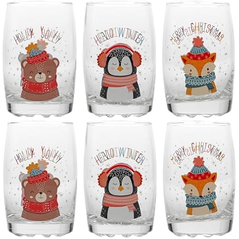 URBNLIVING Set of 6 Festive Glasses Cover