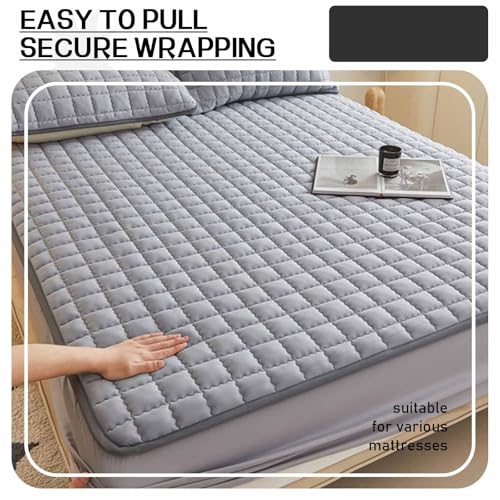 Sábana bajera ajustable y funda protectora de colchón de ajuste profundo, 180 x 220 cm, suave y perfecta para camas individuales/dobles, funda impermeable para una máxima protección