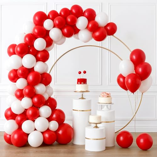 Image of Party Propz Red and White Balloons Set of 50 - 10 Inch Valentine Balloons for Decoration, Anniversary Decoration & Celebration Decor |Red and White Decoration (Latex)
