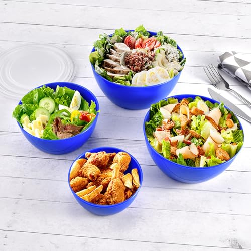 Set de 4 tazones con tapas para ensaladas rojo miniatura 3
