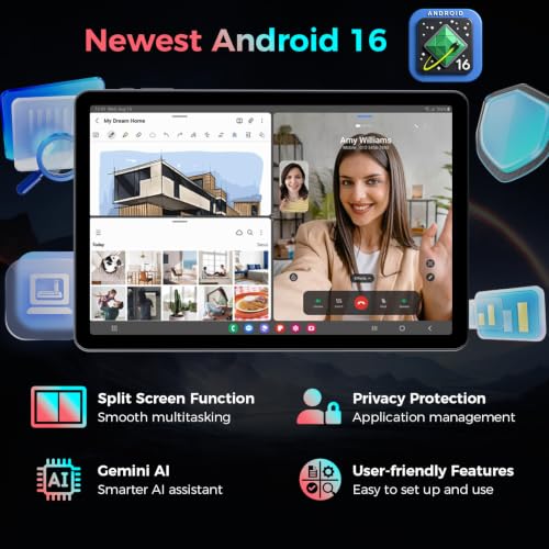 Image of Android tablet 10 inch, Android 16 Tablet with Keyboard, 26GB+256GB+2TB Expand, 2 in 1 Tablet with Gemini AI, 8-Core, 8000mAh, Widevine L1, GMS, Electronics Tablets with Case /Mouse /Stylus-Green Case