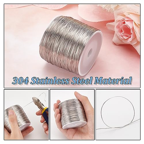 BENECREAT 250m/820.2 Feet 0.4mm/26 Gauge Single Strand Tiger Tail Beading Wire - Image 4