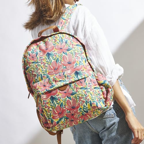 Image of TEAL BY CHUMBAK Laptop Backpack for Women, Stylish Canvas Bag for College, Office, School and Travel, Fits 15-Inch Laptop, Lightweight and Durable with Organizer