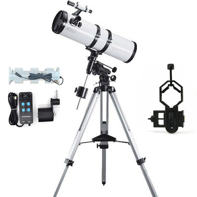 Skyoptikst750x 150mm Mirror Newton Telescope high Power Equatorial deep Space Observation with Tripod & Motor, (T150750EQ+DJ+SZJ)