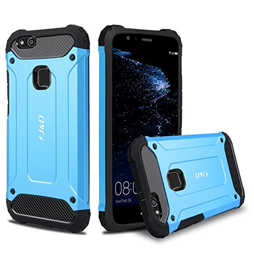 J&D Compatible para Huawei P10 Lite Funda, [Armadura Delgada] [Doble Capa] [Protección Pesada] Híbrida Resistente Funda Protectora y Robusta para Huawei P10 Lite - [No para Huawei P10/Huawei P10 Plus]