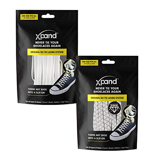 Image of Xpand No Tie Elastic Shoe laces for Adults & Kids, 1 Size Fits All Shoelaces | Shoe Strings for Sneakers & Athletic Shoes