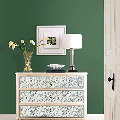 Green Leaves Shelf Liners Green Wallpaper Green Peel and Stick Wallpaper Green Leaves Wall Paper Self Adhesive Modern Natural Leaf Waterproof Removable Leaf Wall Decals Home Decorative 17.7”×78.7”