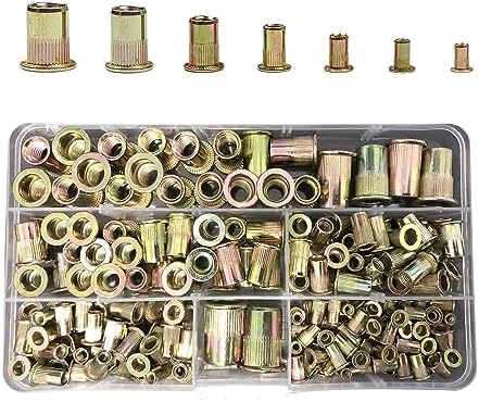 175pcs Set Rivet Nut Kit Mixed Zinc Steel Rivnut Insert Nutsert Threaded M3-M10