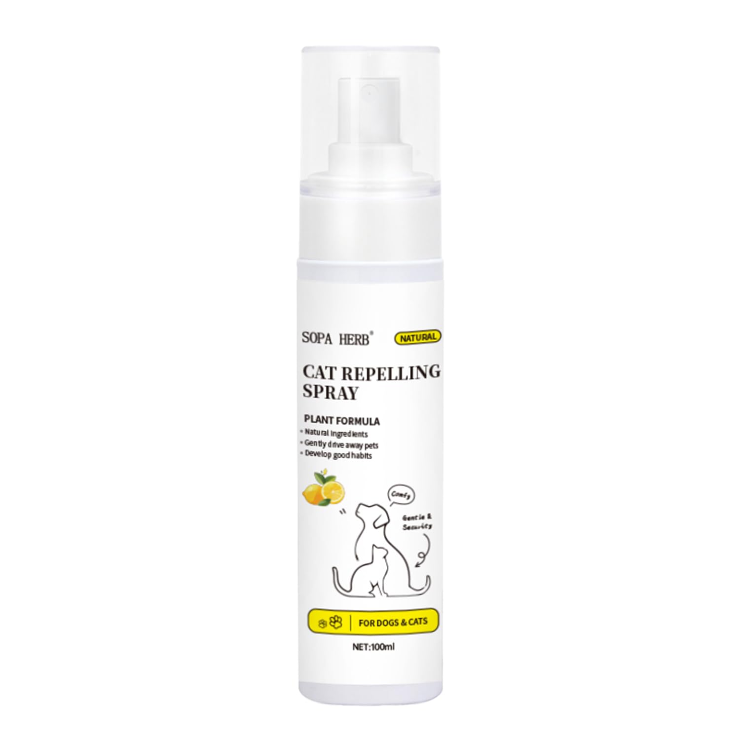 Sopa - Spray repelente para gatos, fórmula natural a base de plantas, protección interior y exterior, 100 ml