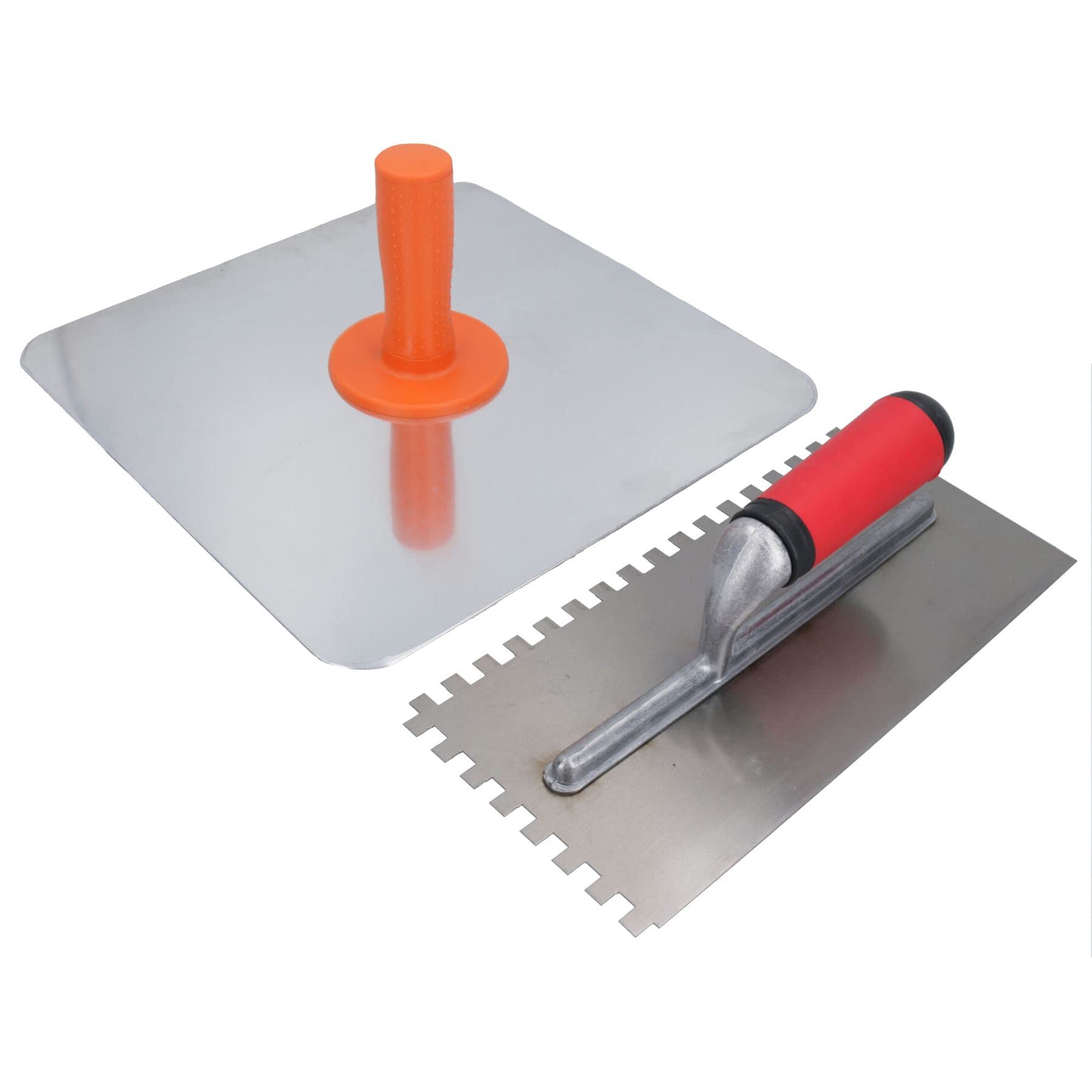 AB Tools Aluminium Plasterers Plastering Hawk Board + 8mm Square Notched Float Trowel from B&Q