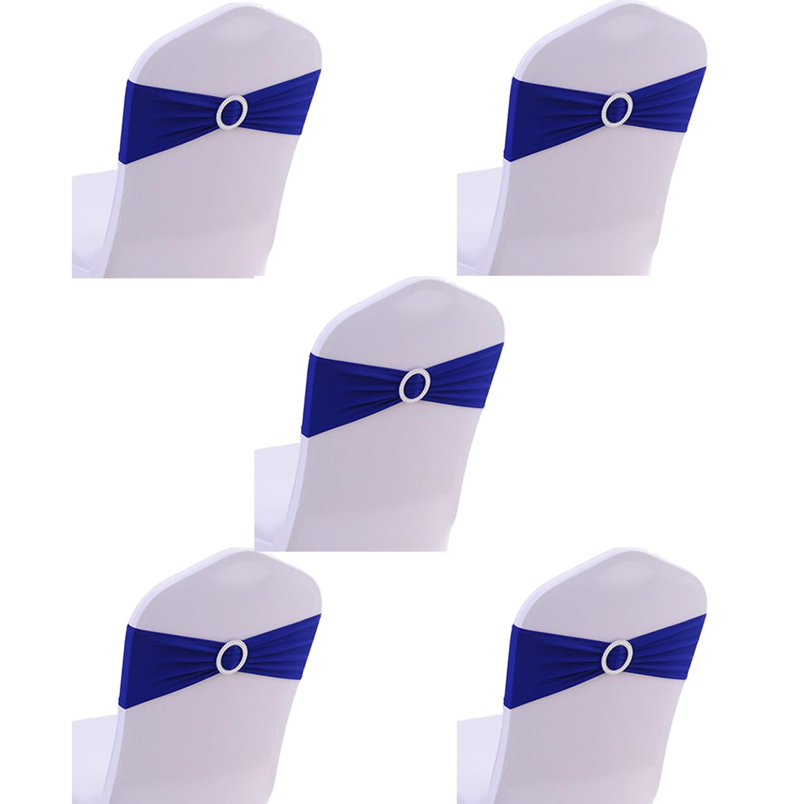 YWLUUOO 5Pcs Spandexs Chair Cover Band Ribbon Chair Tie Back for Party Banquets Wedding Decoration Knots Bows Tie