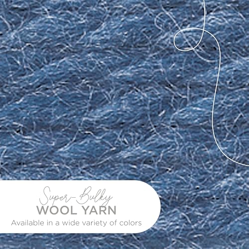 Image of Lion Brand Yarn Wool-Ease Thick and Quick Yarn, Soft and Bulky Yarn for Knitting, Crocheting, and Crafting, 3 Pack, Denim | Super Bulky Wool Acrylic Blend Fiber for Soft Hats, Sweaters, Chunky Blankets, Yarn for Crochet, Knitting, Crafts, Weaving