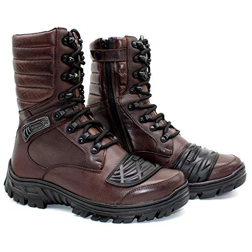 Coturno Militar Attack Bmbrasil Tático Couro Cano Alto 5188 Vinho 40