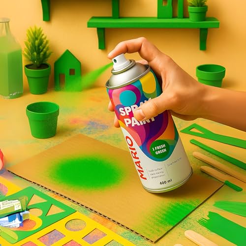 Image of Mario Spray Paint - 13 Fresh Green (400ml) | Fresh Green Spray Paint for Automotive, Metal, Wood & DIY Projects