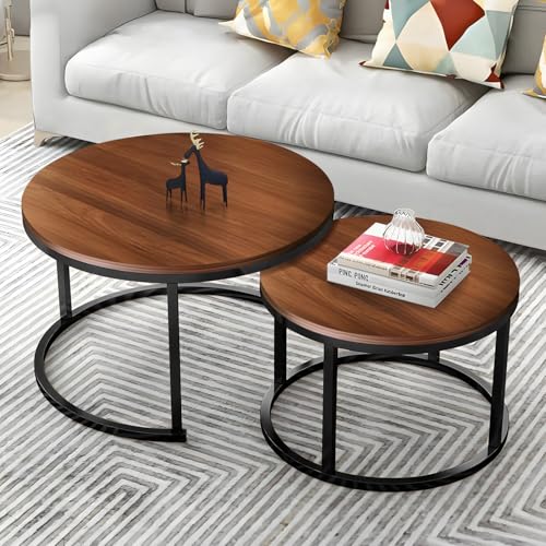 La mejor selección de Mesas de café los mejores 5. 50 URPOWㅤ Juego de 2 Mesa de Centro para Sala, 80/60cm Mesa de Centro Redonda, Adecuada para Sala de Estar, Oficina, Balcón, Espacios Pequeños (Madera)