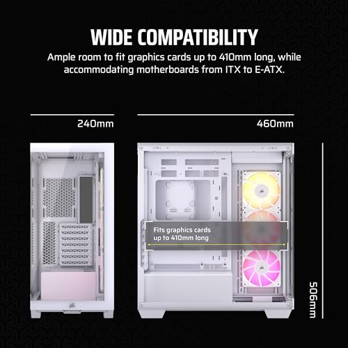 CORSAIR iCUE Link 3500X RGB Mid-Tower ATX PC Case – Panoramic Tempered Glass – Reverse Connection Motherboard Compatible – 3X CORSAIR iCUE Link RX120 RGB Fans Included – White by Corsair - Image 7