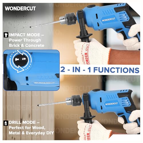 Image of WONDERCUT Professional-Impact Drill Tool Kit, 810W, 3000 RPM,13mm Chuck, Blue BMC Box WC-13DK-600 Power & Hand Tool Kit (160 Tools)
