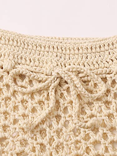 Image of Floerns Women's Bathing Suit Tie Waist Crochet Beach Cover Up Skirt
