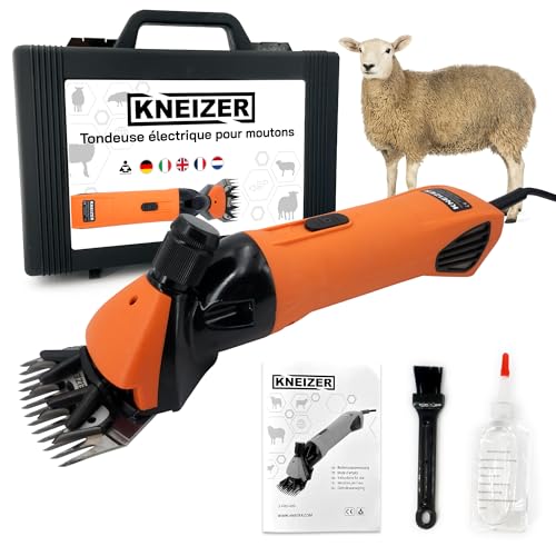 KNEIZER Tondeuse électrique pour moutons - Convient à toutes les races de moutons et à tous les pelages - Lames interchangeables - Moteur puissant - Faible vibration...
