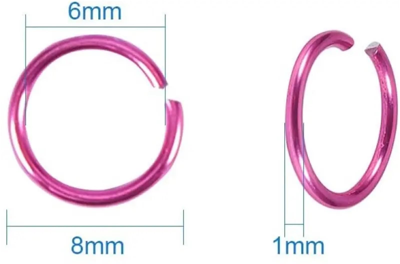 Biegeringe aus Aluminium, 6 mm, Kettennetzringe, offene Binderinge, 24 Farben, Schmuckzubehör für Choker (140 Stück)