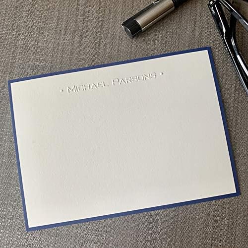 Personalized One Line Flat Cards - Custom Embossed Stationery