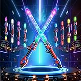 VATOS Doppelklingen Teleskop Lichtschwert für Kinder, LED-Laserschwert mit 8 Wechselbare Farben & 2 Modi & Soundeffekten, Geburtstag, Karneval, Cosplay und Weihnachten (2 Stück)