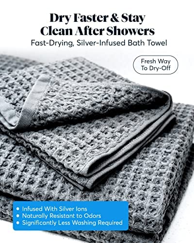 Sutera ST-SB518401-01 Silverthread Waffle Towel California - Grown Pima Cotton, Quick Drying, Ultra Soft, Lightweight And Absorbent - Waffle Weave Design - Luxury Towel thumb #3
