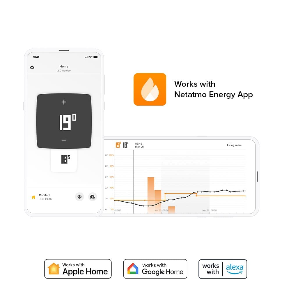 Netatmo Smart Thermostat Zur Steuerung von Heizungsanlagen, NTH01-DE-EC, Orange, Weiß